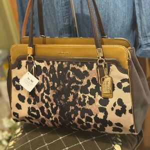 COACH MADISON KIMBERLY OCELOT CARRYALL HANDBAG 25207 COA